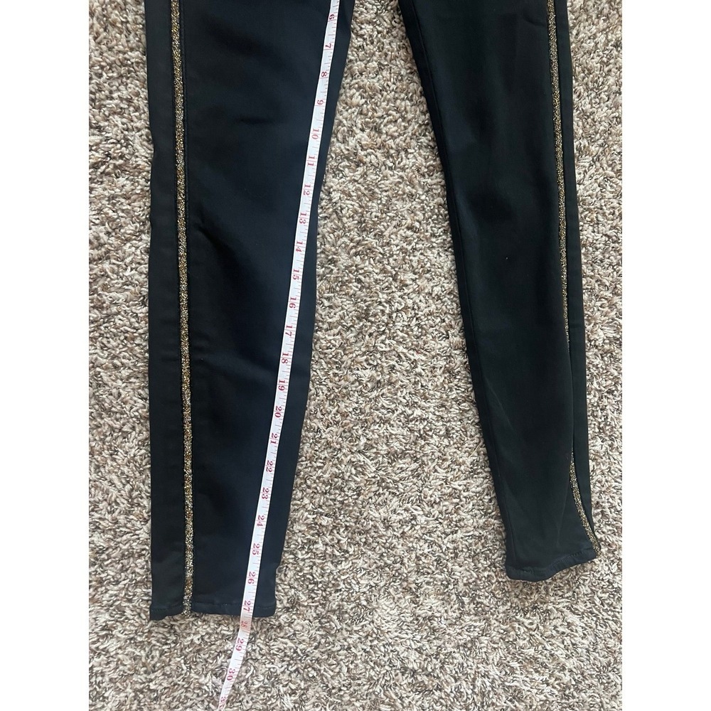 7 For All Mankind Aubrey Caviar Side Stripe Slim Illusion Jeans Black 26 (0621) - Picture 3 of 10